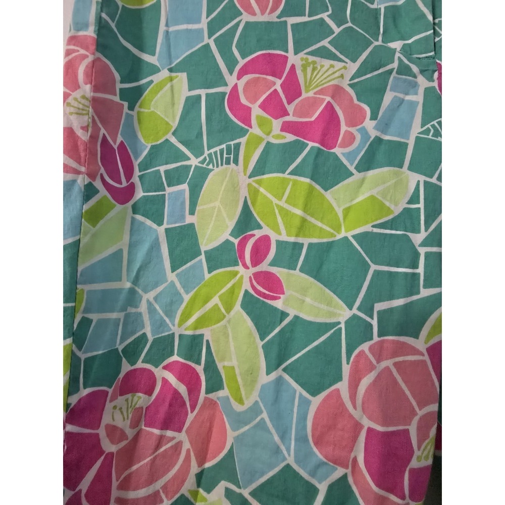 Lilly Pulitzer Liza Capri Pants Green Cote D‎ Azar Mosaic Size 4 - Picture 3 of 5